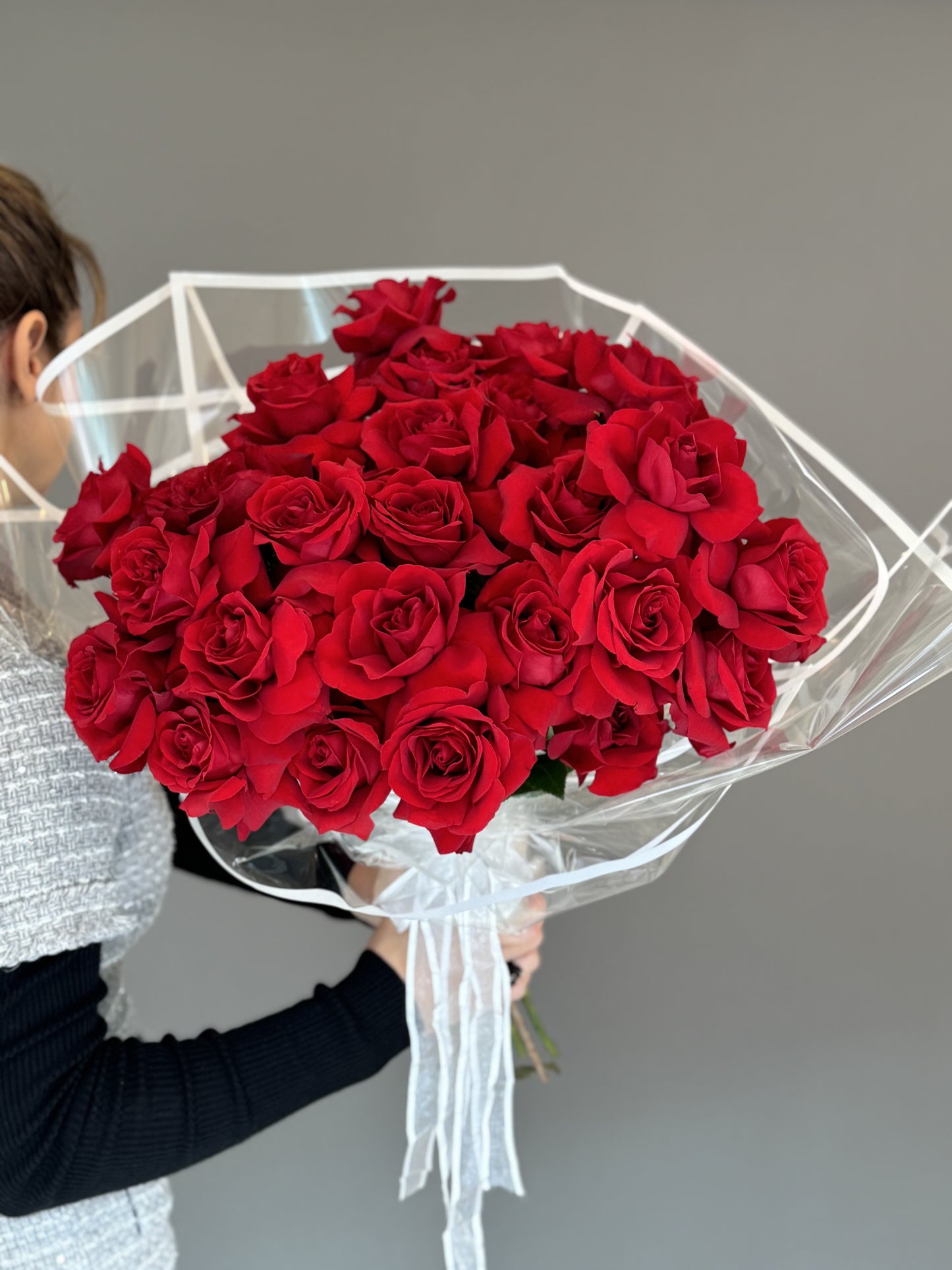 French Red Roses. 25 stems.