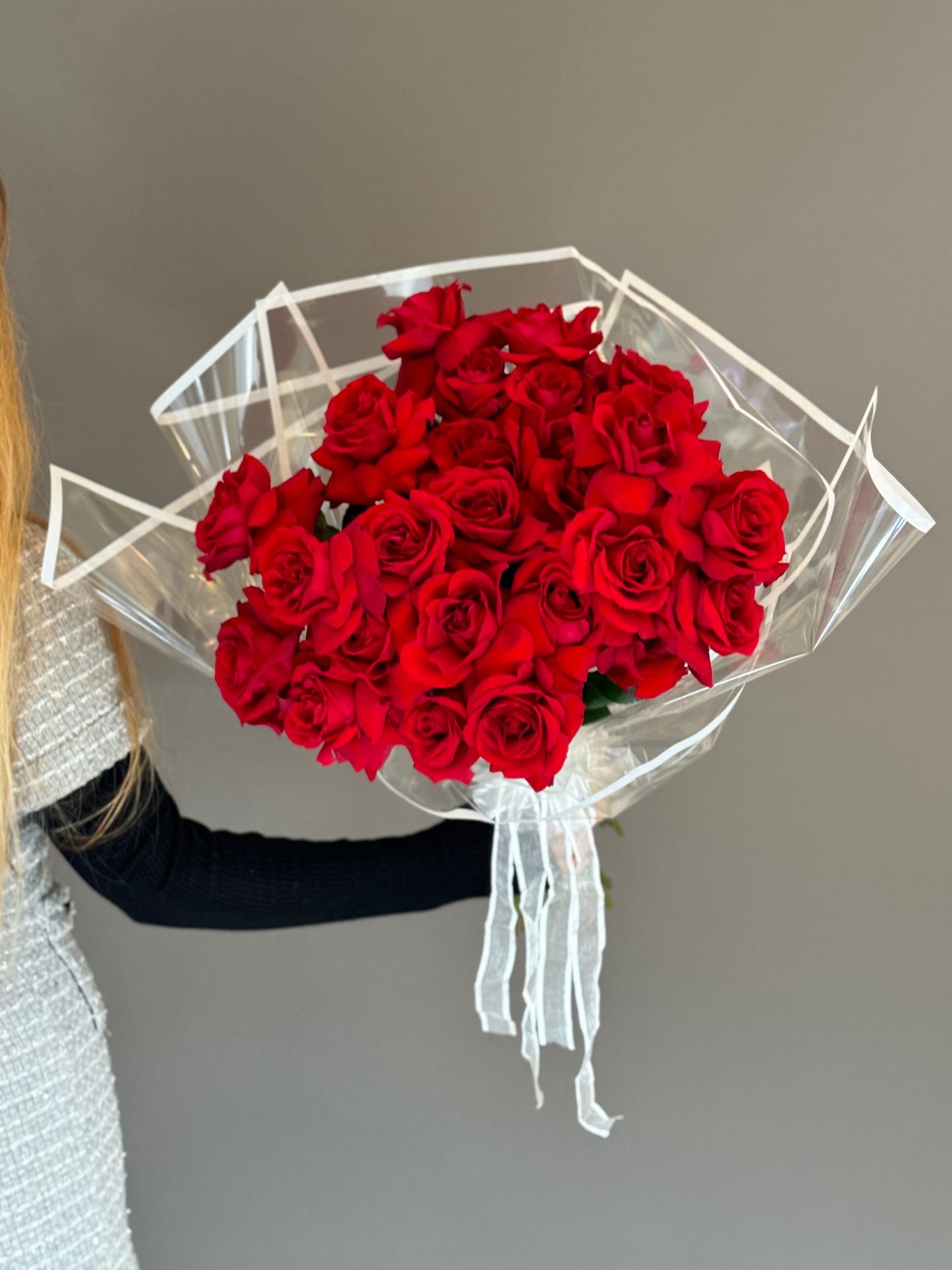 French Red Roses. 25 stems.