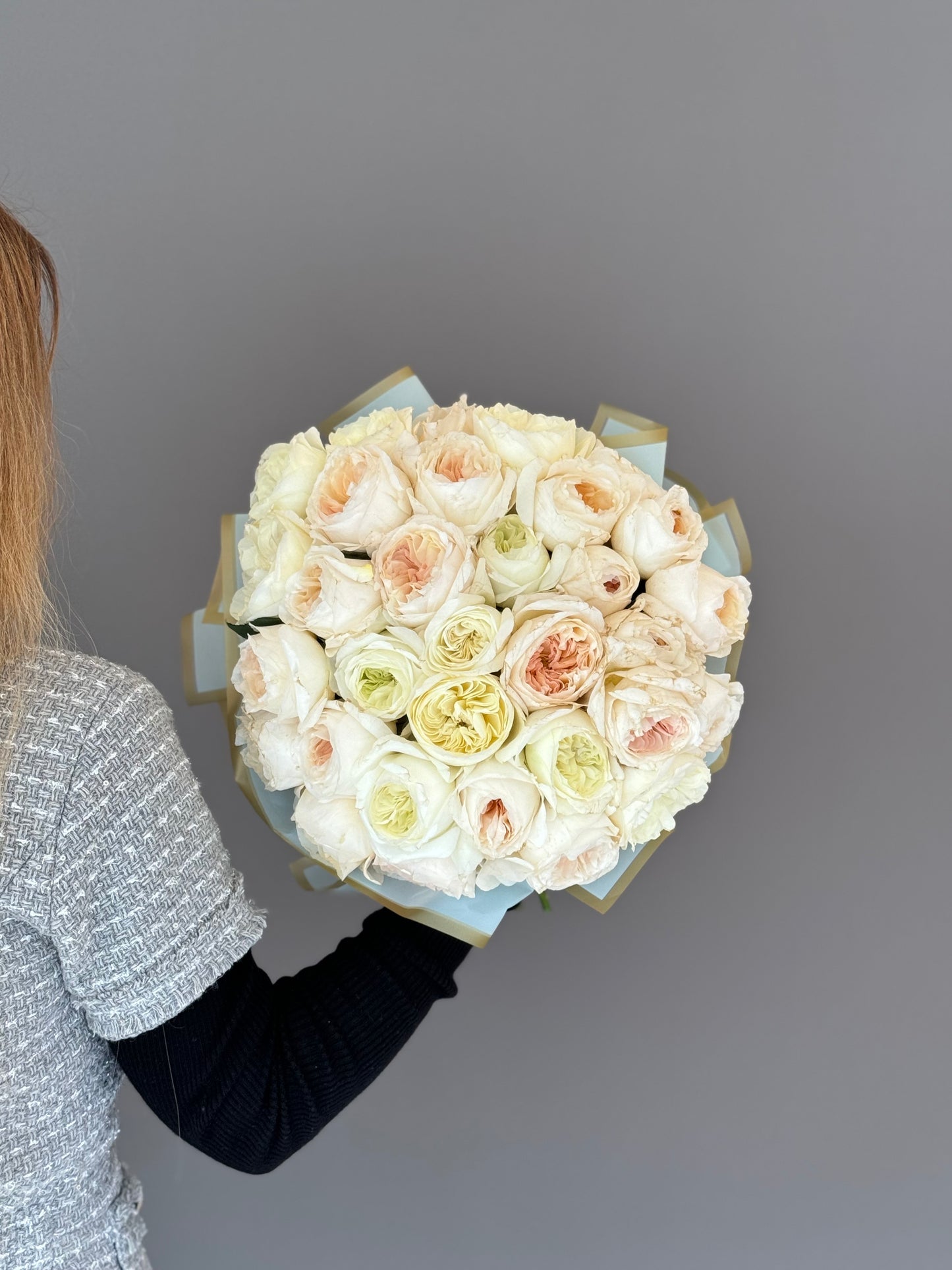 Garden Roses Blush Peach & Cream White. 3 dozen of stems.