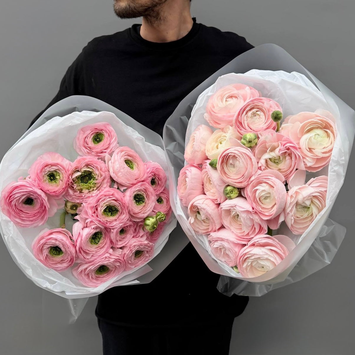 Porcelain Blush Cloni Ranunculus Giant Mono Bouquet | Washington DC Elite Boutique Flowers