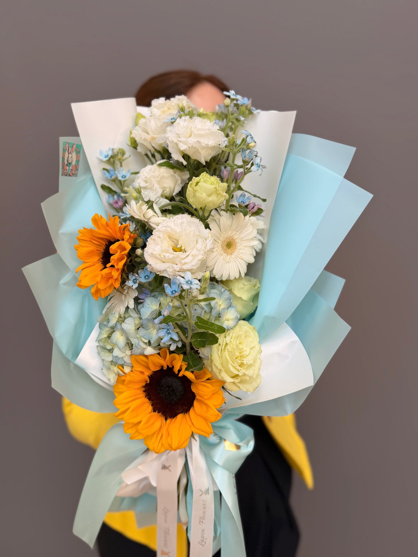The Sunkissed Sky Sunflower & Azure Hydrangea Bouquet