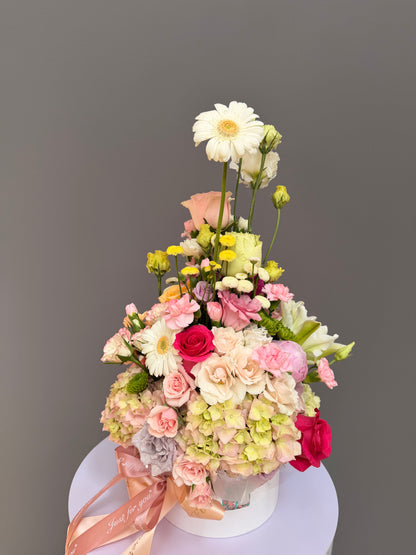 The Metamorphosis Pastel Rose & Magenta Peony 360° Box | Elite Floral Decor